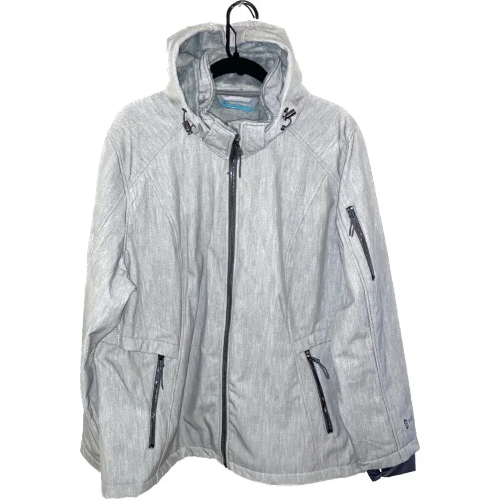Free Country Grey Womens Zip Jacket With Hood 1XL 2XL 3XL NWT - Picture 2 of 9